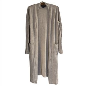 Tahari Cashmere Duster Long Cardigan Sweater Med